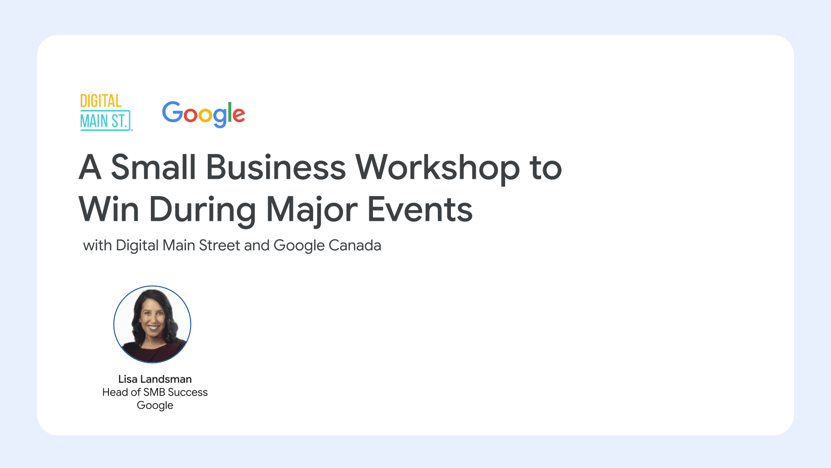 A Small Business Workshop to Win During Major Events