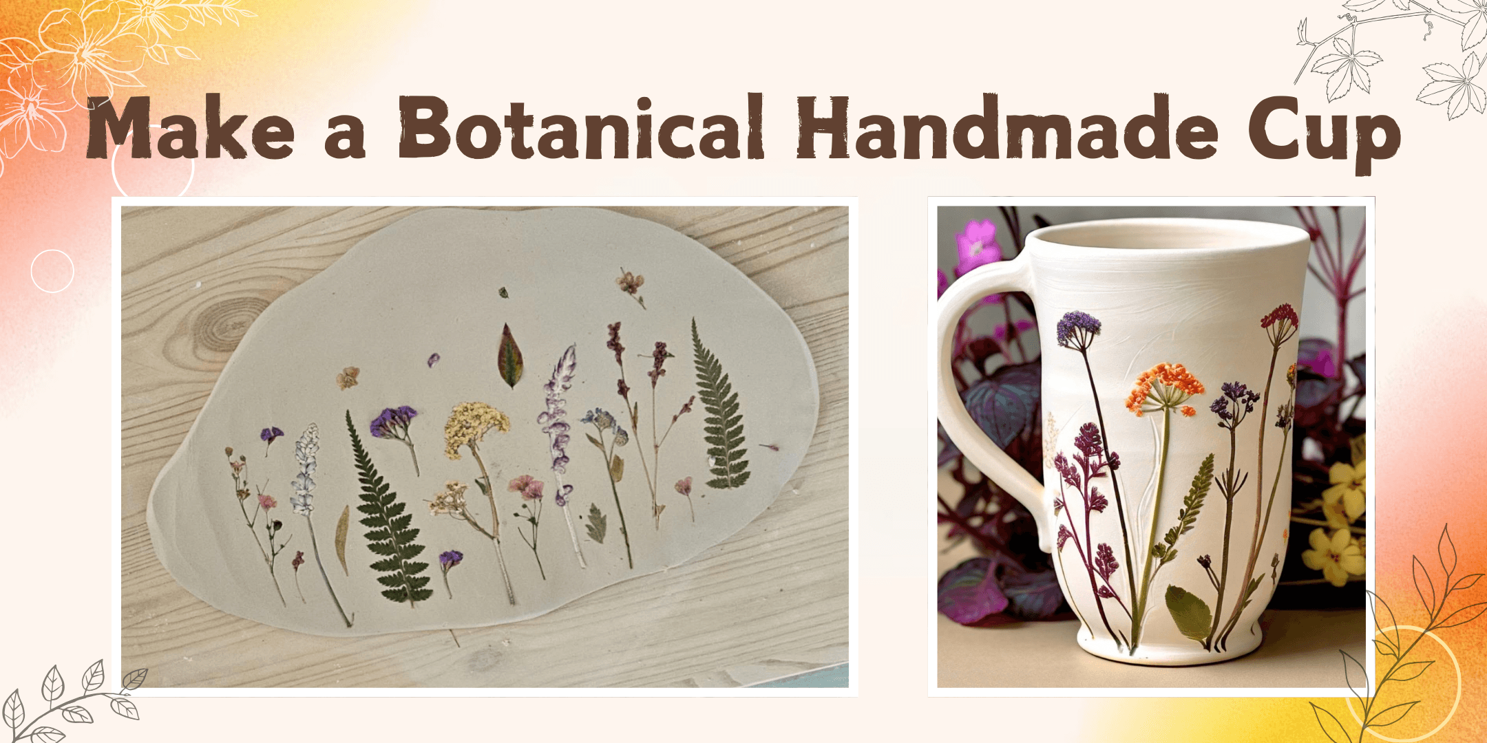 Pottery Workshop: Floral and Botanical Imprint Mugs