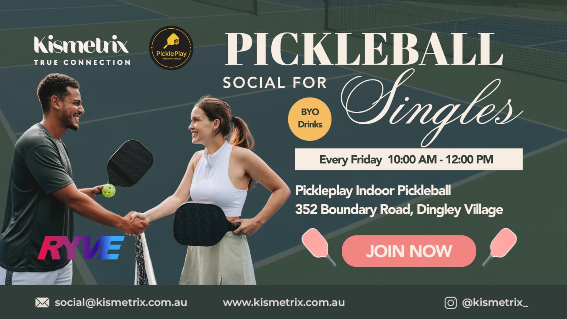 Jun 26 | Pickleball Singles Social | Play, Move & Meet
