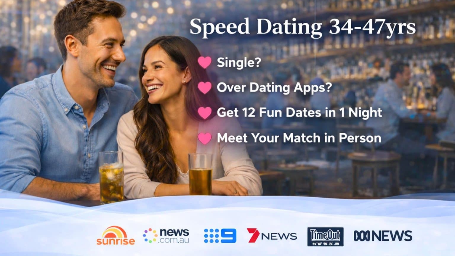 Speed Dating Night for 34-47yrs - 12 Fast Dates