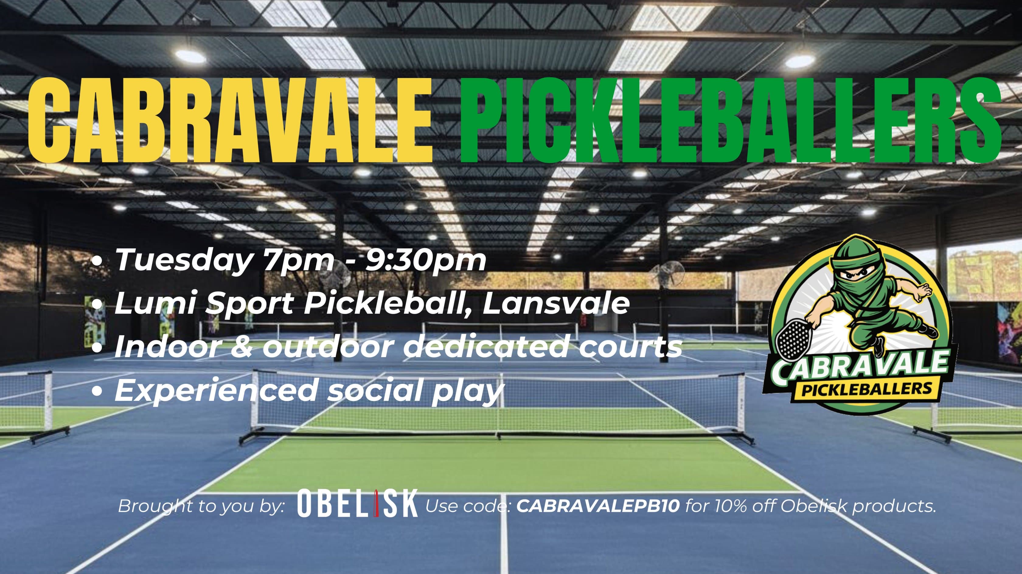 CabraVale Pickleballers – Lumi Tuesday All Levels Night (no first timers)