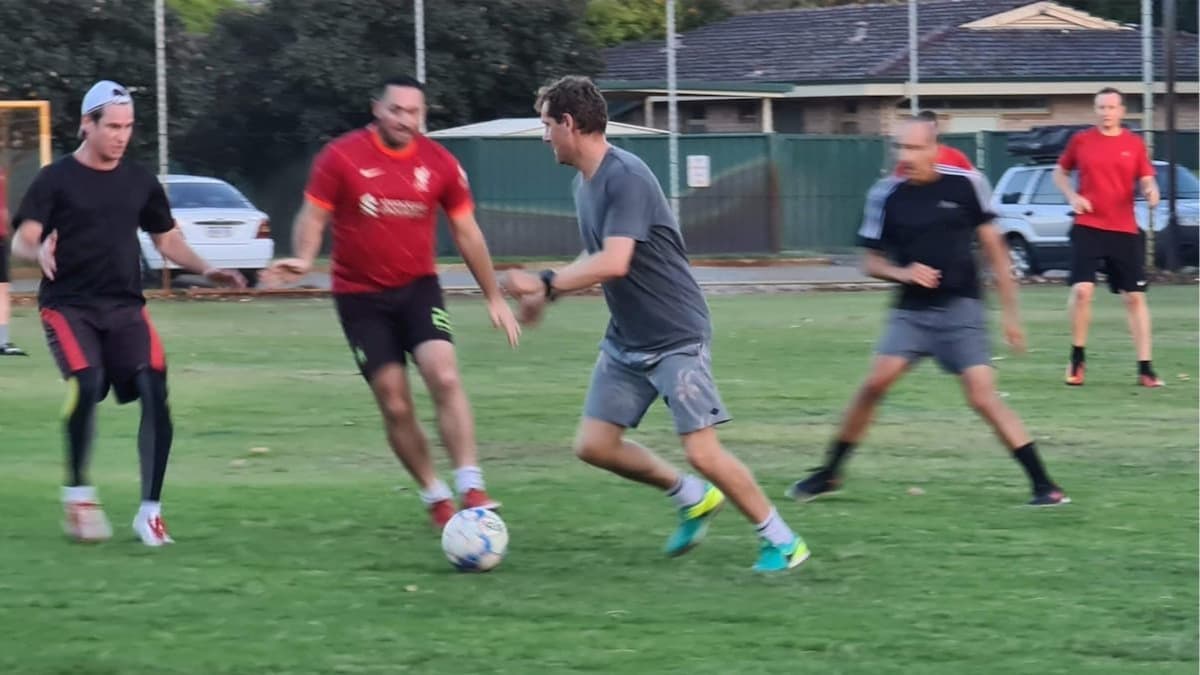 Grass pitch 7v7 yokine www.perthsocialsoccer.com.au for current sessions