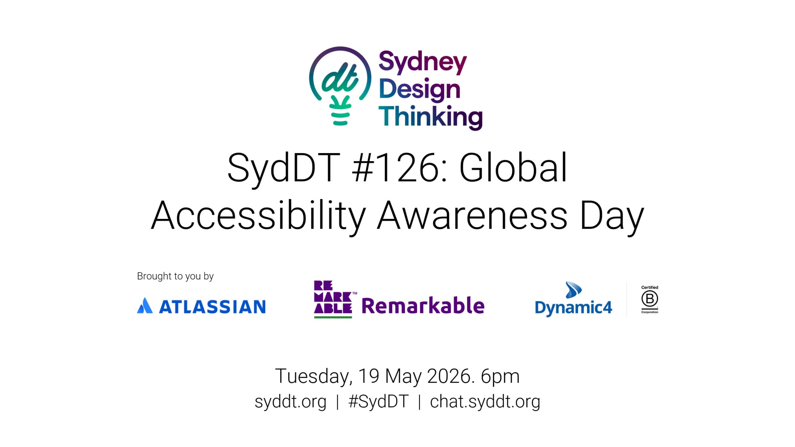 SydDT #126: Global Accessibility Awareness Day