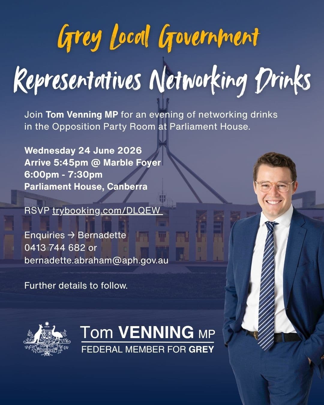 Grey Local Government Representatives Networking Drinks