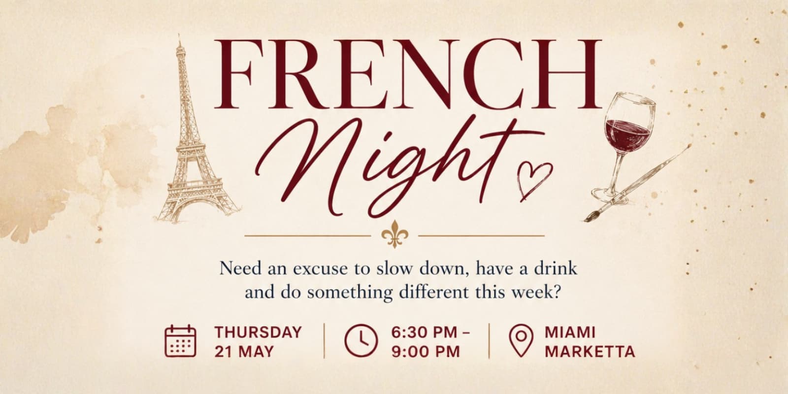 French Night: Sip & Paint